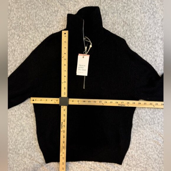 NWT Quince Women's Black Cowl Neck Sweater, 28% Alpaca, Size S - Picture 6 of 7